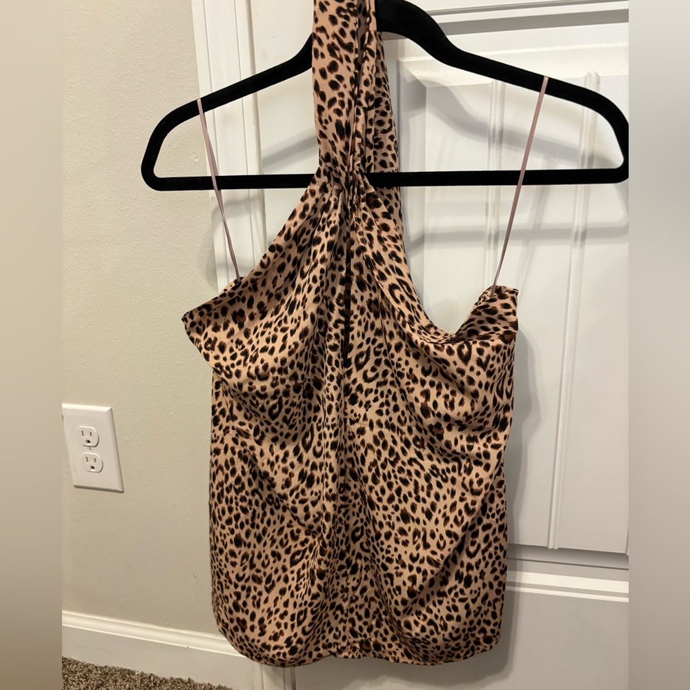 Leopard halter top